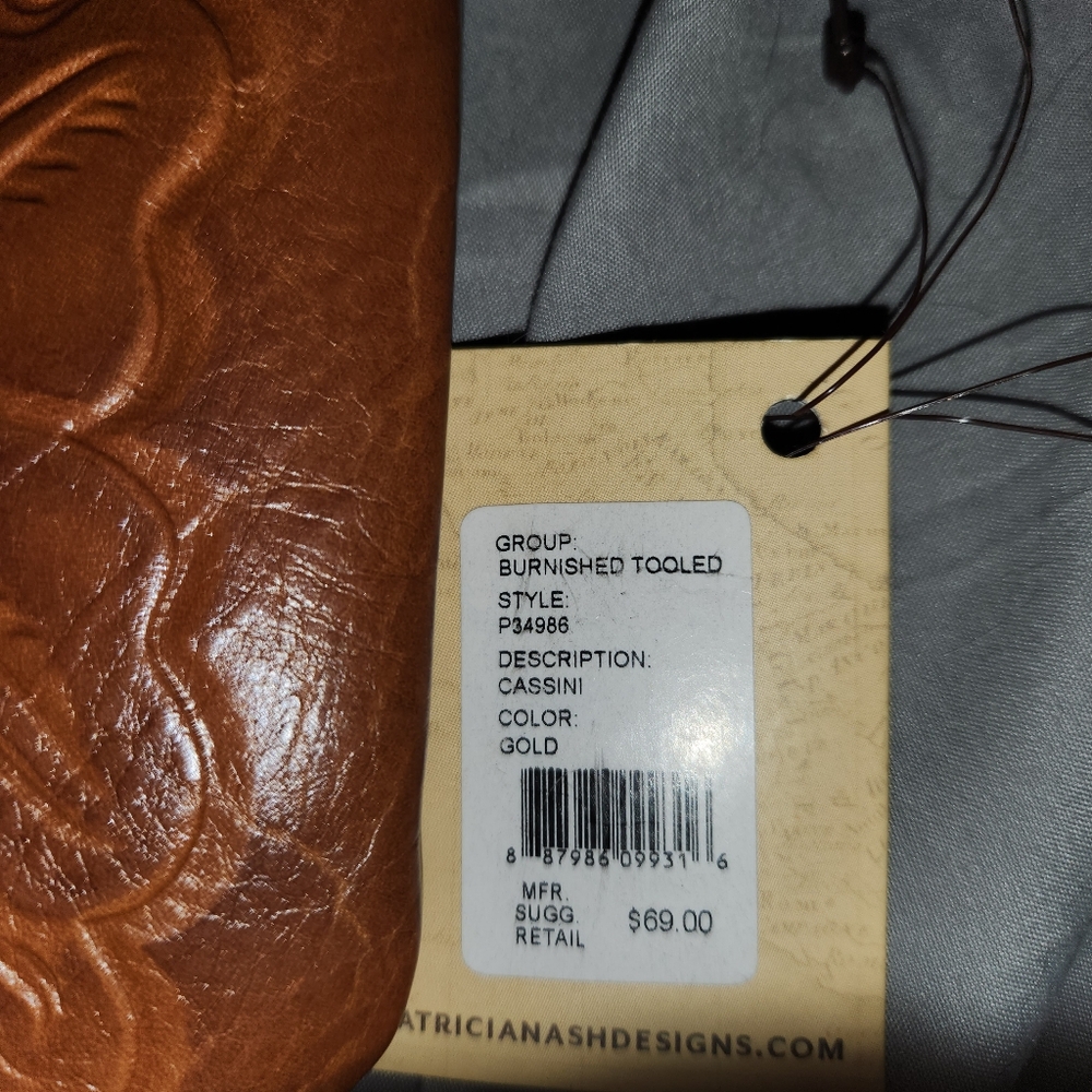 Patricia Nash Brown Embossed Leather Clutch - Picture 7 of 7